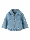 Deva loose denim jacket emb baby, medium blue, Lil Atelier thumbnail