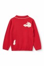 Knitted Christmas polo, red, Copenhagen colors thumbnail