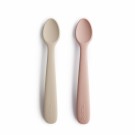 Baby skjeer i silikon, blush/shifting sand, Mushie thumbnail