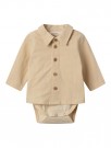 Ruba boxy body shirt, wood ash, Lil Atelier thumbnail