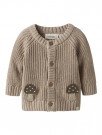 Emlen knit cardigan baby, Oxford tan, Lil Atelier thumbnail