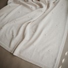 Knitted baby blanket, textured dots off white melange, Mushie thumbnail