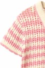 Crochet t-shirt cardigan, pink/cream, Copenhagen colors thumbnail