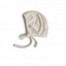 Ribbed baby bonnet, ivory, Mushie thumbnail