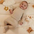 Strikket cardigan wrap, soft beige melert, Little Dutch thumbnail