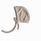 Ribbed baby bonnet, beige melange, Mushie thumbnail