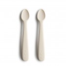 Silicone feeding spoons 2-pack, ivory, Mushie thumbnail