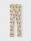 Nimo slim wool/modal leggings baby, sandshell/animals, Lil Atelier thumbnail
