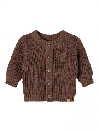 Emlen knit cardigan baby, chestnut, Lil Atelier