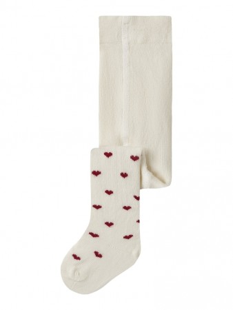 Reba strømpebukse baby, turtledove/hearts, Lil Atelier