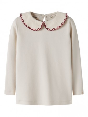 Fundo slim top, coconut milk/biking red, Lil Atelier