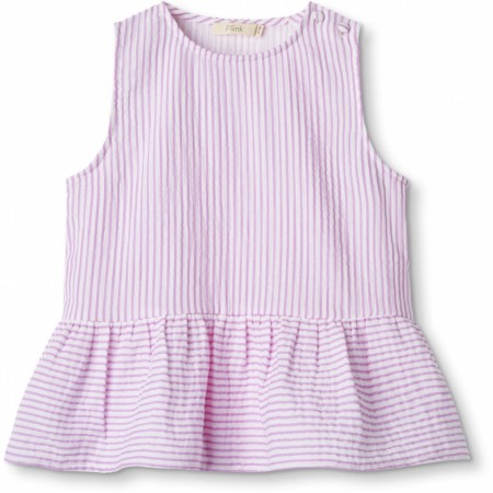 Ciao stripe top, cloud dancer/pink, Fliink