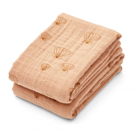 Lewis muslin cloth 2-pack, sea shell/tuscany rose, Liewood