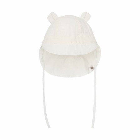 Summerhat ears muslin, antique white, Huttelihut