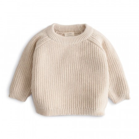 Chunky knit sweater, beige, Mushie