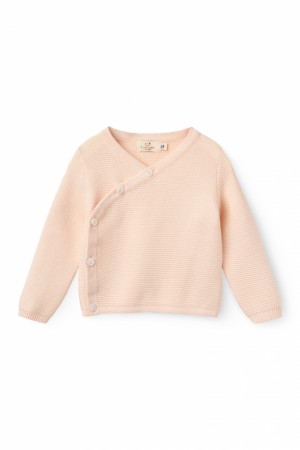 Baby cross-over cardigan, soft pink, Copenhagen colors