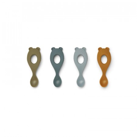 Liva silicone spoon 4-pack, blue multi mix, Liewood