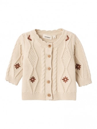 Tila knit cardigan baby, fog, Lil Atelier