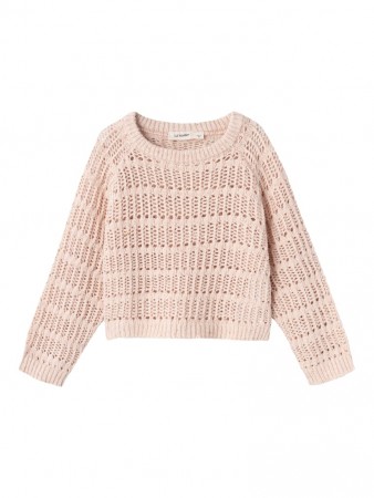 Hilla loose shirt knit, shell, Lil Atelier