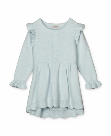 Benna ruffle dress, ballad blue, Flink