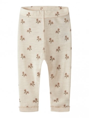 Nalu wo/mo slim leggings baby, turtledove/flower, Lil Atelier 