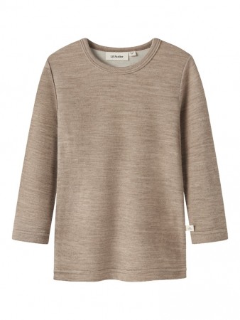 Nilo wo/mo slim top, sepia tint melange, Lil Atelier