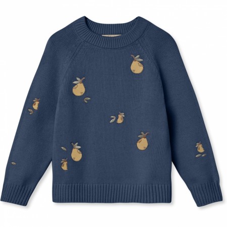 Mahdi pear pullover, insignia blue, Fliink