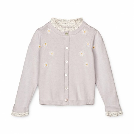 Daisy knit cardigan, lavender, Fliink
