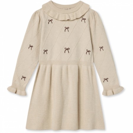 Alon bow dress, sandshell, Fliink