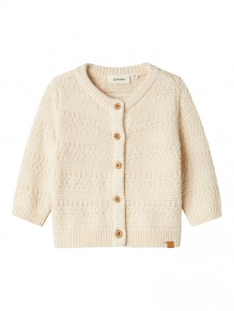 Frako knit cardigan baby, turtledove, Lil Atelier 