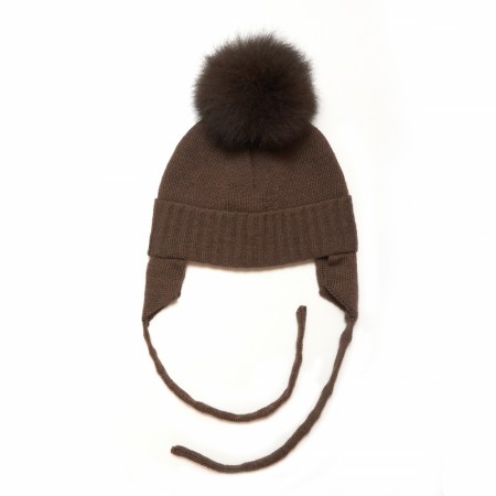 Chullu wool bonnet, brown, Huttelihut