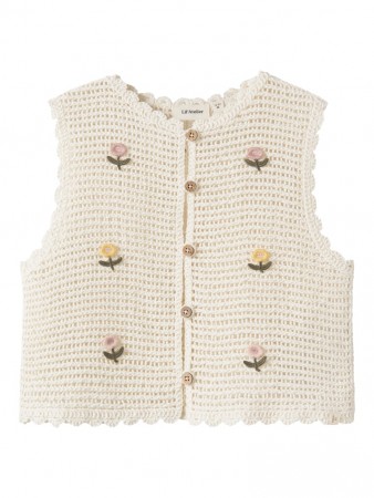 Flora knit vest, coconut milk, Lil Atelier