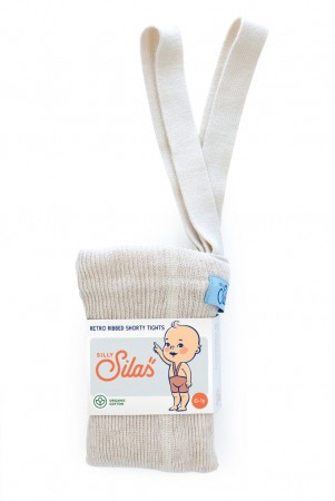 Shorty tights with braces, cream blend, Silly Silas
