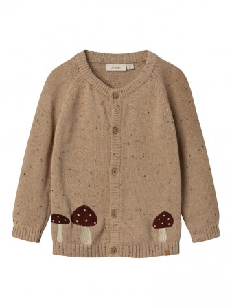 Galto knit cardigan, warm sand melange, Lil Atelier