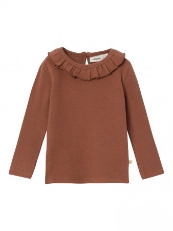 Thora slim top, carob brown, Lil Atelier