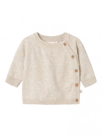 Numa wrap knit wool, birch, Lil Atelier
