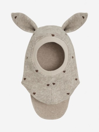 Balaclava ears emb wool, sand, Huttelihut