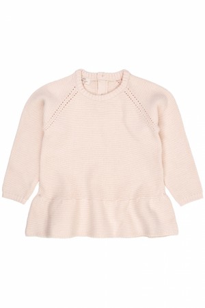 Knitted pullover with frill, soft pink, Copenhagen colors