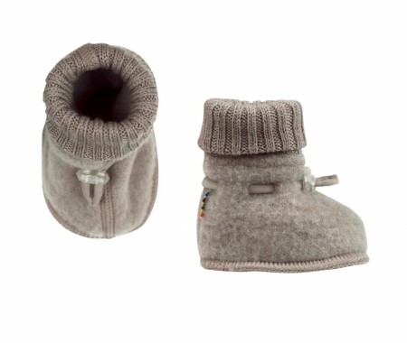 Sleeping booties ullfleece, sesame melange, Joha