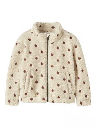 Nalo sherpa loose jacket, turtledove/apples, Lil Atelier