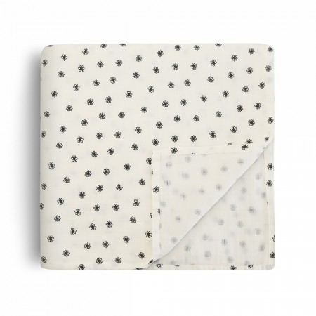 Swaddle, black daisy, Mushie