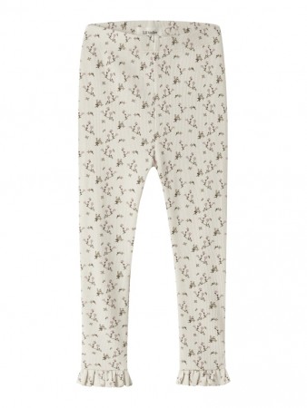 Lago slim leggings, turtledove/rose flower, Lil Atelier
