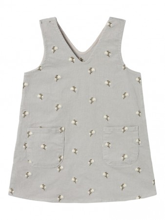 Nelly cord spencer dress, mirage gray, Lil Atelier 