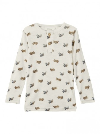 Nalo slim top wool, turtledove/plane, Lil Atelier