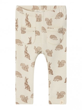 Saba slim leggings, turtledove/aop, Lil Atelier