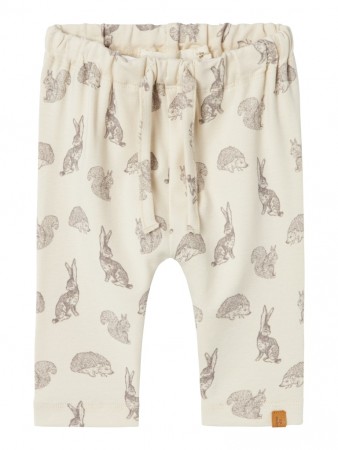Geo loose pant, turtledove/animals, Lil Atelier