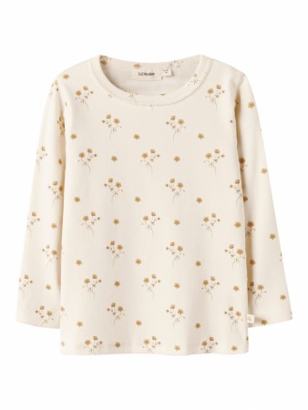 Layo slim top, coconut milk/yellow flower, Lil Atelier
