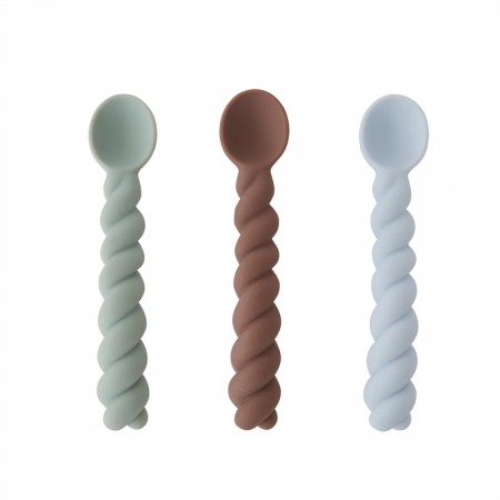 Mellow spoon 3-pack, taupe, Oyoy