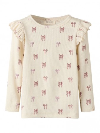 Gavo slim top, turledove/bow, Lil Atelier