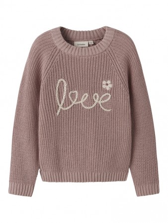 Emlen emb knit, misty rose, Lil Atelier